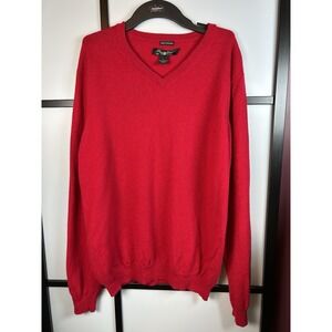 Pronto Uomo 100% Cashmere Red‎ V-neck Sweater Men's Size L